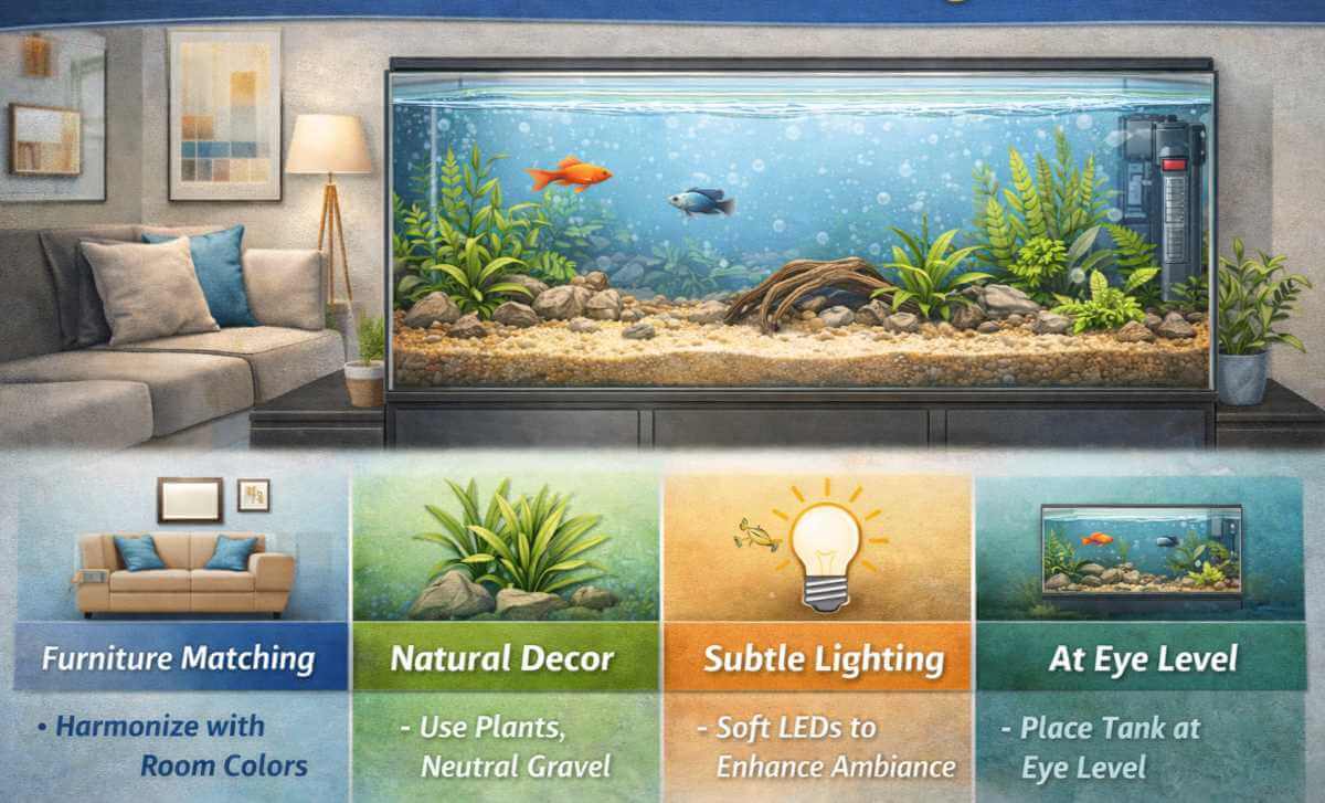 How To Decorate A Fish Tank And Ideas For Living Rooms