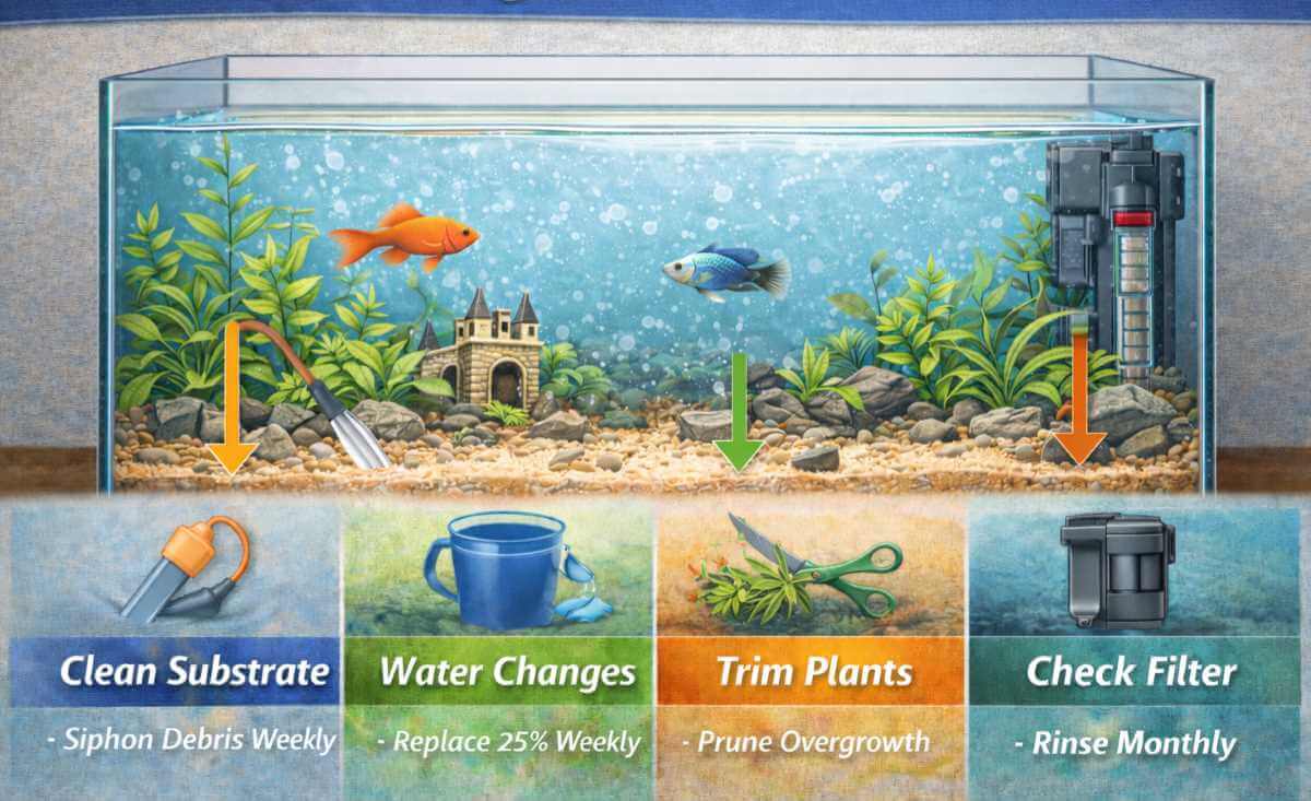 Maintaining A Decorated Fish Tank