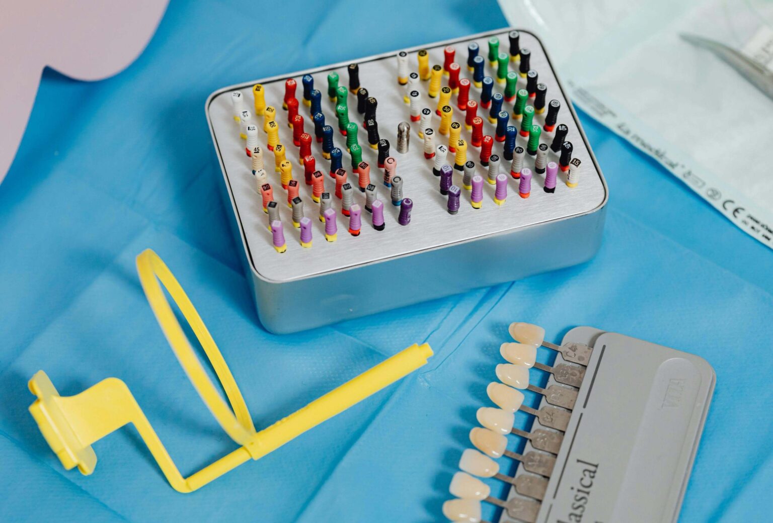 Dental Veneers For Missing Teeth shade guide and cosmetic dentistry tools for smile improvement